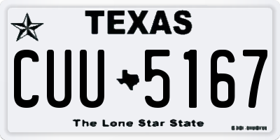 TX license plate CUU5167