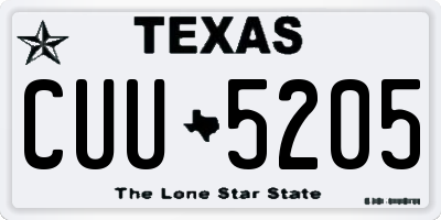 TX license plate CUU5205