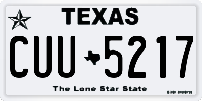 TX license plate CUU5217