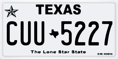 TX license plate CUU5227