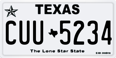 TX license plate CUU5234