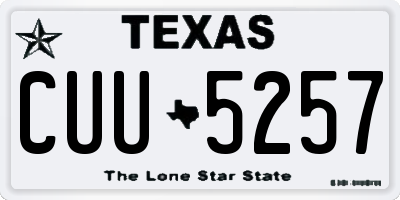 TX license plate CUU5257