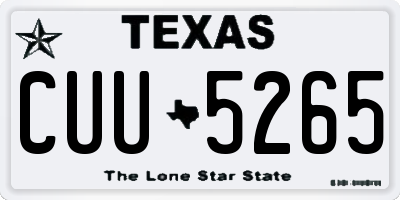 TX license plate CUU5265