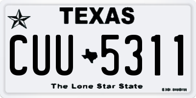 TX license plate CUU5311