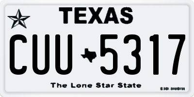 TX license plate CUU5317