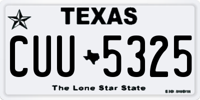TX license plate CUU5325