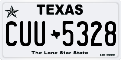 TX license plate CUU5328