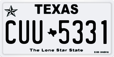 TX license plate CUU5331