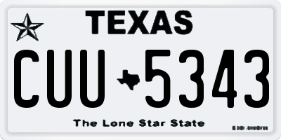TX license plate CUU5343