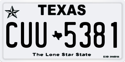 TX license plate CUU5381