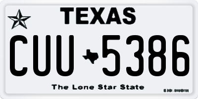 TX license plate CUU5386