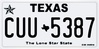 TX license plate CUU5387