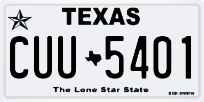 TX license plate CUU5401
