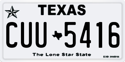 TX license plate CUU5416