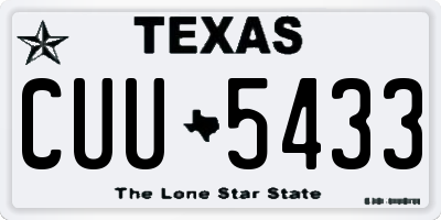 TX license plate CUU5433