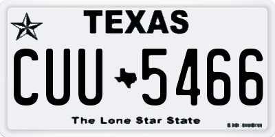 TX license plate CUU5466