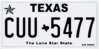 TX license plate CUU5477