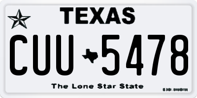 TX license plate CUU5478