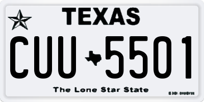 TX license plate CUU5501