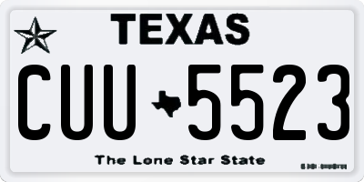 TX license plate CUU5523