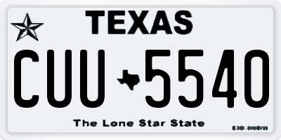 TX license plate CUU5540