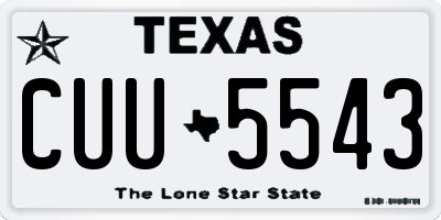TX license plate CUU5543