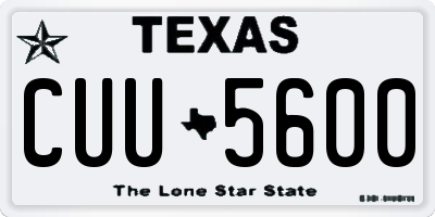TX license plate CUU5600