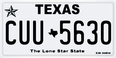 TX license plate CUU5630