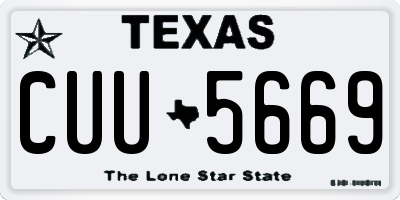 TX license plate CUU5669