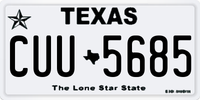 TX license plate CUU5685