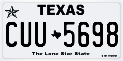 TX license plate CUU5698