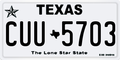 TX license plate CUU5703