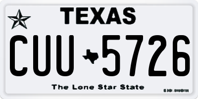 TX license plate CUU5726