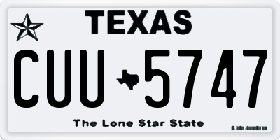 TX license plate CUU5747