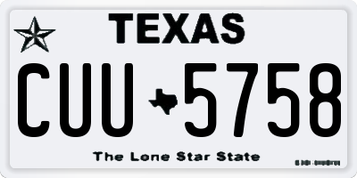 TX license plate CUU5758