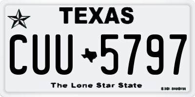 TX license plate CUU5797
