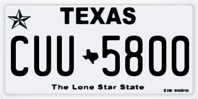 TX license plate CUU5800