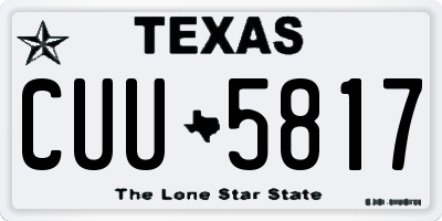 TX license plate CUU5817