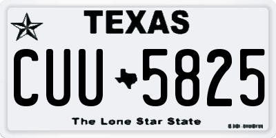 TX license plate CUU5825