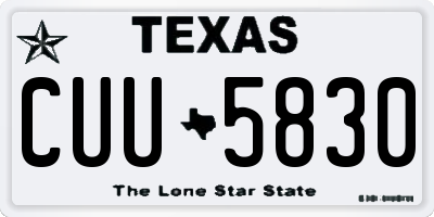 TX license plate CUU5830