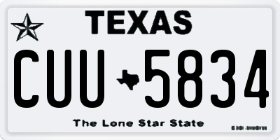 TX license plate CUU5834