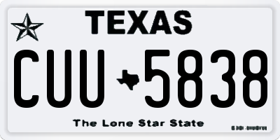 TX license plate CUU5838