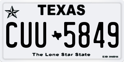 TX license plate CUU5849