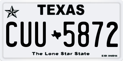TX license plate CUU5872