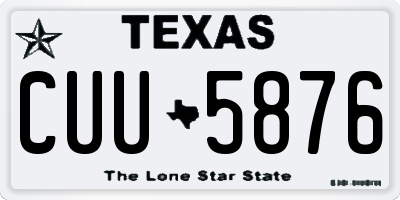 TX license plate CUU5876