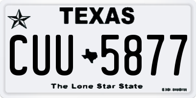 TX license plate CUU5877