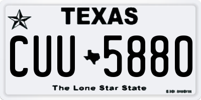 TX license plate CUU5880