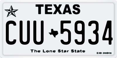 TX license plate CUU5934