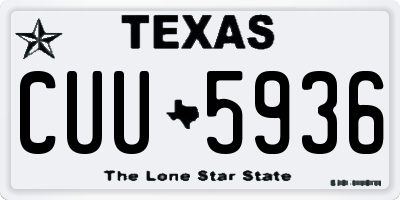 TX license plate CUU5936