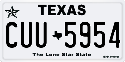 TX license plate CUU5954